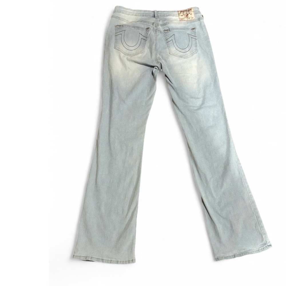 True Religion Becca Bootcut Jeans 30 Light Wash Y2K Mid Rise Flap Pocket  Denim - Picture 3 of 11